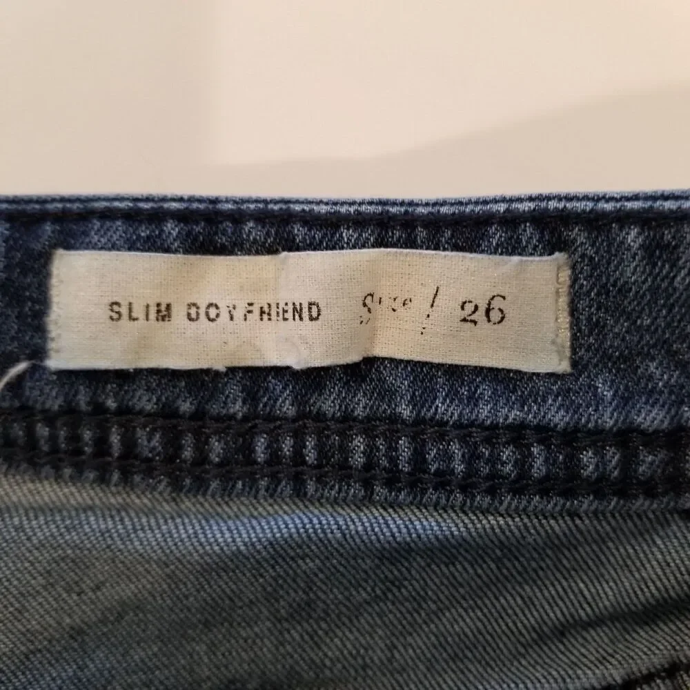 Pilcro Anthropologie Women Slim Boyfriend Denim Shorts size 26  Blue Mid‎ Rise - Picture 4 of 4
